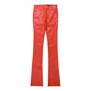 Dernière mode streetwear, pantalon en cuir pour homme, taille mi-haute, décontracté, droit, léger, coupe-vent, respirant, fermeture éclair - Product Image 4