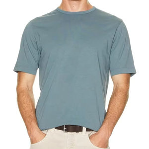 2025เสื้อยืดคอกลมสำหรับผู้ชายผ้าฝ้าย100% 220กรัมสีพื้นสไตล์ลำลองผ้าไหมสกรีนลายออกแบบได้ตามต้องการ - Product Image 1