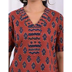 Camisón Casual Rojo de Algodón, Cómodo y Suave, de Popelina para Verano, con Botones y Cordón Ajustable, Personalizable, ODM, Pedido Mínimo 3 Piezas - Product Image 2