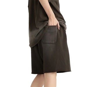 Short léger délavé à l'acide pour hommes avec logo personnalisé Short respirant délavé à l'acide à impression numérique de dernière génération - Product Image 4