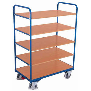Chariot à étagères Variofit avec pneus en caoutchouc thermoplastique SW, capacité de charge élevée 250 kg, équipement de transport et de stockage - Product Image 1