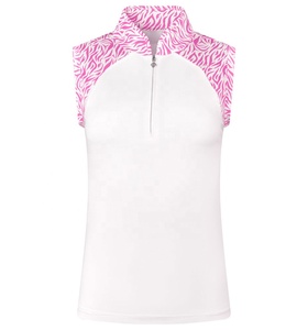 Wholesale Women's Casual Golf Shirt Tennis Athletic Tank Top Sleeveless Collar <b>Button</b> Sleeveless Golf Polo Shirt Custom Logo - Product Image 4