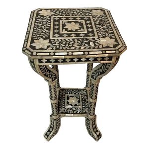 Tabouret rond de luxe antique en incrustation d'os Banc de console en incrustation d'os pour hôtel de jardin extérieur avec design antique de luxe - Product Image 2