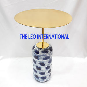 Table d'appoint design de forme ronde plaquée noire canapé en métal en aluminium bureau d'appoint Table d'appoint nordique moderne - Product Image 5