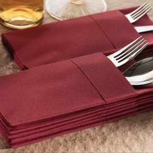 Servilleta de cena de bolsillo Airlaid 16x16 pulgadas 1-8 pliegues de lino de tacto suave biodegradable desechable para uso en servicio de alimentos - Product Image 5