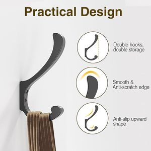 Hanging Coat <b>Hooks</b> <b>Wall</b> Mount <b>for</b> Hanging Heavy Duty Large Coat Hanger With Metal <b>for</b> Bags Caps Purse Jacket <b>Key</b> - Product Image 4