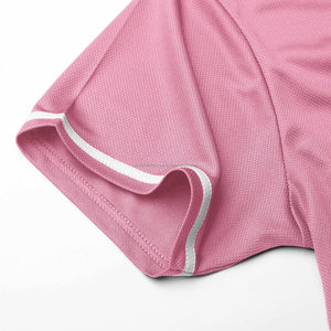 Custom Quick Dry Breathable Pink Thin V-Neck Baseball Jersey Blank Short Sleeve Moisture-wicking Plain Baseball Jersey - Product Image 2