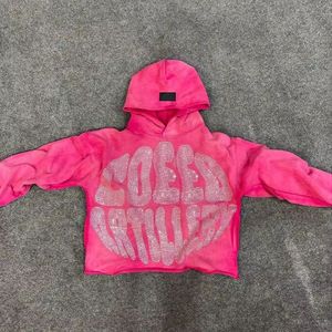 Sudaderas con capucha de poliéster y algodón ligeras de alta calidad con diseño de diamantes de imitación hecho a medida para la temporada de invierno - Product Image 4