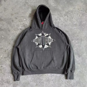 ชุดวอร์มผู้ชายแบบหนา ผลิตตามสั่ง ขายส่ง คุณภาพดีที่สุด พิมพ์ลาย DTG แบบแตก ลุควินเทจ ซักแล้ว ผ้าฝ้าย 100% แฟชั่นสตรีทแวร์ - Product Image 1