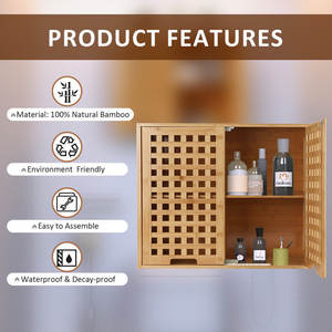 Solid Wood <b>Wall</b>-<b>mounted</b> Bathroom <b>Cabinet</b> Elegant Bathroom Furniture - Product Image 6