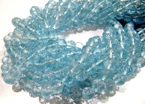 Cuentas redondas facetadas de Topacio azul natural, cuentas de piedras preciosas de Topacio Azul genuino, hebra de piedras preciosas BT de 5-6mm de tamaño, cuentas largas de 5 pulgadas - Product Image 2