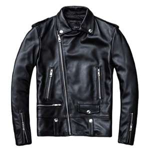 Veste en cuir pur nouveau style de mode avec fermeture éclair veste en cuir pour hommes - Product Image 3