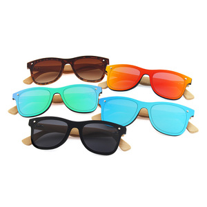 Custom Logo Fashion Retro Square Wooden TAC Polarized Bamboo <b>Sunglasses</b> for Men Women Comfortable UV Protection Lightweight - Product Image 3