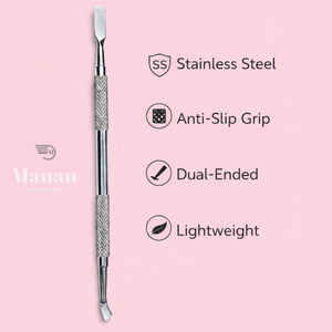 MANAN INSTRUMENTS Repousse-cuticules professionnel en acier inoxydable à double extrémité plate, avec poignée antidérapante, résistant à la rouille - Product Image 6