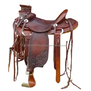 Hecha a mano de cuero genuino de alta calidad y de alta resistencia Ranching Wade Western Big Horn Horse Saddle disponible a buen precio