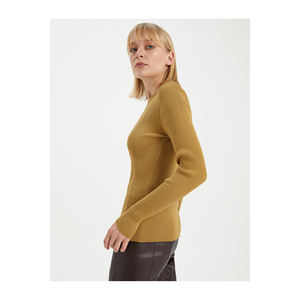 Pull en tricot mélangé de viscose rayé pour femme BGN W24HQ027 - Product Image 5