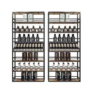 Estantes de Supermercado Expositor para Vinos de Metal y Madera Montado en Pared Estantería para Vinos - Product Image 6