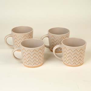 ชุดแก้วกาแฟเซรามิคลายการ์ตูน 4 ใบ ดีไซน์โค้งมน ใช้กับเครื่องล้างจานและไมโครเวฟได้ พร้อมหูจับ สำหรับนมหรือน้ำ - Product Image 2