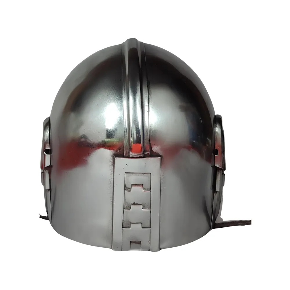 Helm Mandalorian kualitas Premium 18 baja helm abad pertengahan Boba Fatt Mandalorian helm perak Polandia Harga Terendah