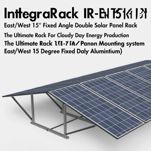 Système de montage solaire à 2 panneaux IntegraRack IR-EW15 BallastRack, angle fixe 15 degrés est/ouest, aluminium anodisé - Product Image 3