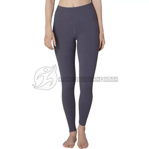 <b>Women's</b> High Waist Soft Yoga <b>Leggings</b> Spandex/Polyester Breathable Quick Dry Elastic Waist Solid <b>Pattern</b> Stylish Full Length - Product Image 3
