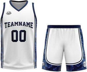 Ensemble de maillots de basket-ball réversibles antibactériens personnalisés 100% polyester respirant unisexe pour votre propre équipe de basket-ball - Product Image 2