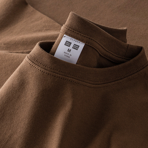 T-shirt à manches courtes ample en coton 100% respirant de haute qualité sur mesure pour homme, taille grande, coupe ample - Product Image 3