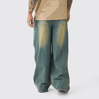 Nouvel Arrivage 2026 – Jean en Denim Délavé 100% Coton pour Homme, Logo Brodé Personnalisé, Style Streetwear Vintage avec Boutons Diamants