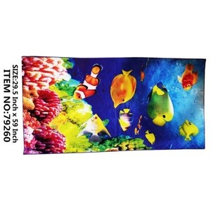 Custom 30 \ "X 60 \" telo mare di lusso ad asciugatura rapida peluche con Design pesce oceano sublimazione stampato 48 pz/cs Per ordine - Product Image 1
