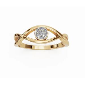 Bague élégante Reginellas Mystic Eye avec diamant taille ronde 0,085 ct en or 9, 14 ou 18 carats – Fournisseur OEM en gros - Product Image 6