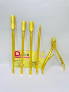 Professional Gold Plated Cuticle Nipper Stainless Steel Custom Logo Double Ended <b>Nail</b> Cuticle Pusher <b>Remover</b> With <b>Nail</b> Scissor - Product Image 3