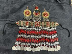 Best Price Heavy-Duty Lightweight Afghan Jewelry <b>Set</b> Vintage Necklace <b>Earrings</b> Custom Shape for Women Girls Hot Sale for Wedding - Product Image 2