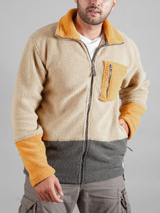 Nueva llegada de los hombres de estilo de calle de invierno al aire libre sudadera chaqueta de lana Polar bordado capucha frontal bolsillos con cremallera completa - Product Image 5