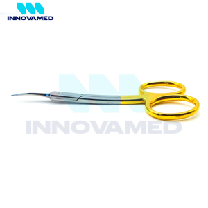 Lames pointues en acier inoxydable légères et faciles à utiliser Ciseaux à cuticules à poignée dorée pour droitier - Product Image 2