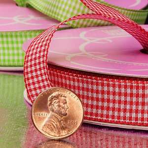 Wendy Floral Gingham <b>Wired</b> <b>Ribbon</b> Polyester Versatile for Garments for Birthdays Christmas Halloween Easter Hanukkah Decorations - Product Image 2
