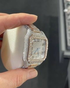 Montre-bracelet automatique Rectangle pour hommes de luxe boîtier en moissanite blanche Style antique en acier inoxydable fabriqué à la main pour la mode - Product Image 3