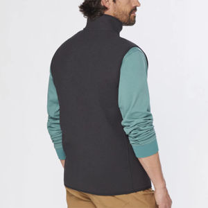 Gilet bouffant d'extérieur et d'hiver décontracté et respirant pour hommes, veste chaude sans manches avec fermeture éclair, gilet bouffant en tissu personnalisé pour homme - Product Image 2