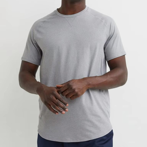 เสื้อยืดพิมพ์ลายดิจิทัลสำหรับผู้ชายผ้าฝ้าย100% สีเทาพิมพ์ลายกราฟิกแบบเรียบสำหรับฤดูร้อน - Product Image 1