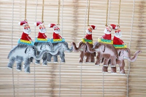 Santa Paper Mache Christmas Ornaments Tree Decoration Three Pieces Sets - Product Image 4