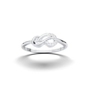 Bague unisexe tendance en or massif 10K 14K 18K avec diamant rond de 0,04 carat F-G/VS cultivé en laboratoire, serti à griffes, nœud minimaliste fantaisie - Product Image 2