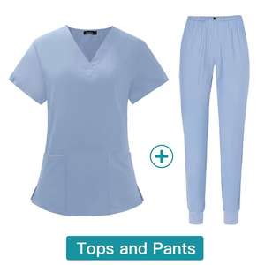 Ensembles de gommage en tissu tissé supérieur pour uniforme d'infirmière pour femmes pour le service OEM des hôpitaux disponible - Product Image 3