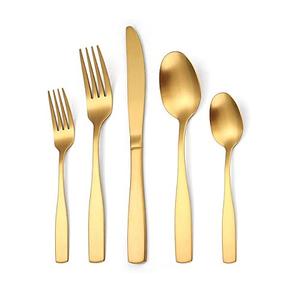Ensemble de couverts en métal fini or élégant avec poignée mince élégant pour la table à manger vaisselle manger ensembles de couverts - Product Image 6