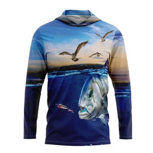 Camisa de Pesca de Manga Larga para Hombre, Impresión por Sublimación, Protección Solar UPF 50 Anti-UV, Top Deportivo para Exteriores - Product Image 1