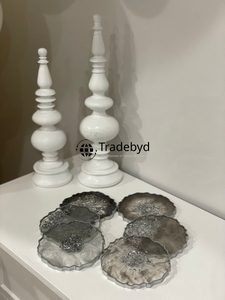 Sous-verres en résine de qualité supérieure 4x4 pouces carrés, fabrication artisanale de luxe, décoration pour la maison, l'hôtel, le restaurant, Tradebyd - Product Image 2