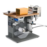 Étiqueteuse semi-automatique de bureau à surface plane Applicateur manuel d'autocollants pour emballage de petites boîtes de pots de bouteilles carrées