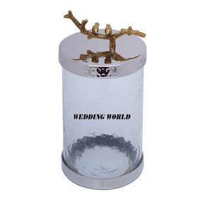 Serveur d'écrous ronds en métal avec couvercle plaqué or Pot à bonbons fantaisie en résine de forme ronde Pot à fruits secs de luxe de table classique et élégant - Product Image 3