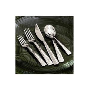 Juego de cubiertos martillados de acero inoxidable hechos a mano de 5 con pulido de espejo Juegos de Cubiertos de alta calidad para restaurante y hogar - Product Image 1
