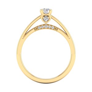 Bague en or massif 14 carats REYES, diamant rond de 0,34 carat, cultivé en laboratoire CVD, cadeau de fiançailles personnalisé, bijoux fins - Product Image 4