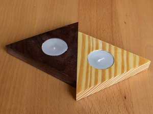 Vela de madera Natural de lujo y soporte de luz de té forma de triángulo Simple para Navidad Diwali Halloween Pascua nueva llegada - Product Image 2