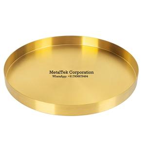 Bandeja de servicio redonda de aluminio, uso multiusos, diseño moderno, restaurante, decoración de comedor para el hogar, plato de mesa, bandeja de Metal para hornear - Product Image 4